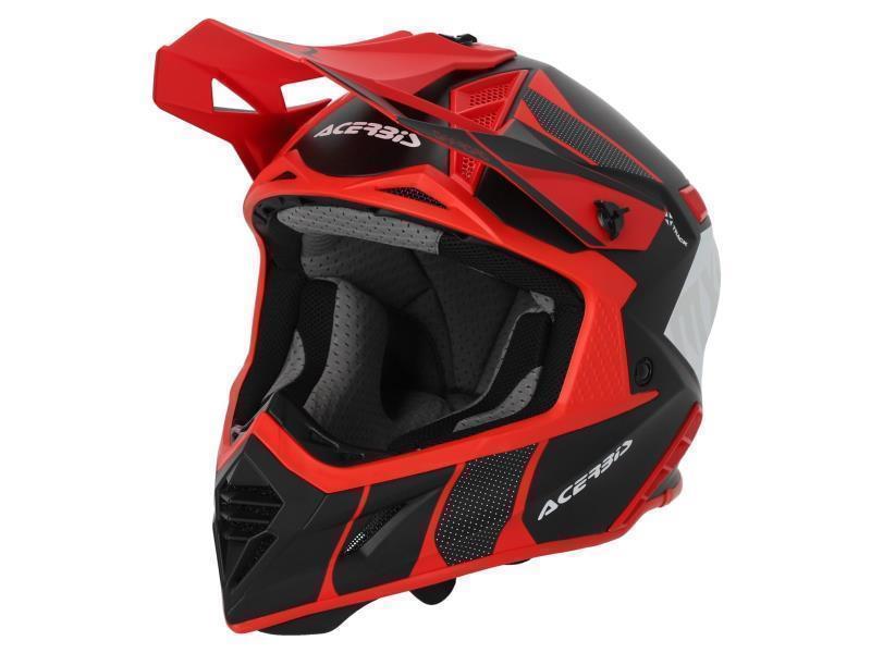 Caschi Cross Acerbis X Track 2206 Casco Moto Nero Rosso